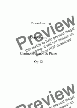 page one of Concertante for Clarinet, Bassoon & Piano