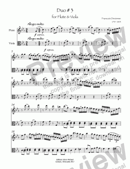 page one of Duo # 3 for Flute & Viola