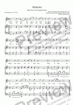 page one of Hyfrydol (Hail, thou once despised Jesus) - Descant