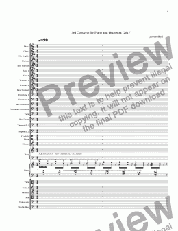 page one of First 9 mins 3rd Piano Concerto