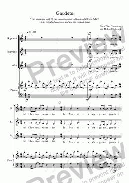 page one of Gaudete SSA Version