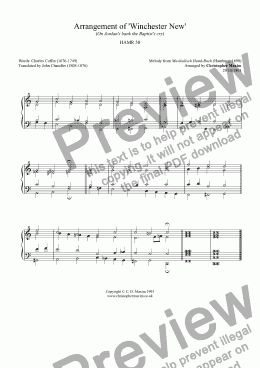 page one of Last verse arrangement of 'Winchester New' (On Jordan's bank the Baptist's cry)