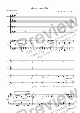 page one of Masters in this Hall SATB Version