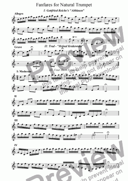 page one of Fanfares for Natural Trumpet