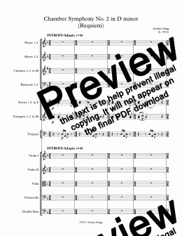 page one of Chamber Symphony No 2 in D minor (Requiem) - Score and parts