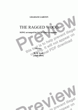 page one of CHORAL SONG - THE RAGGED WOOD - Arranged from SONG for Soprano or Tenor Voice with Piano. Words: W. B. Yeats (1865-1939)