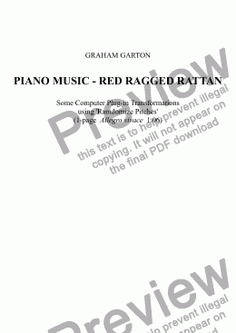 page one of PIANO MUSIC - RED RAGGED RATTAN