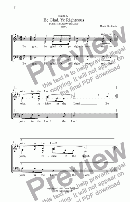 page one of Psalm  32 Be Glad O Ye Righteous (Introit)