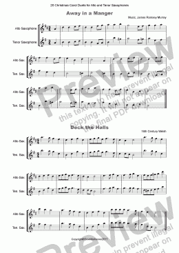 page one of 20 Favourite Christmas Carols for Alto and Tenor Saxophone Duet