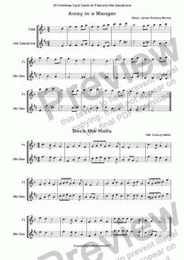 page one of 20 Favourite Christmas Carols for Flute and Alto Saxophone Duet