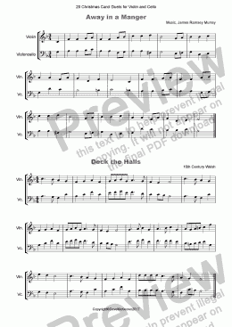 page one of 20 Favourite Christmas Carols for Violin and Cello Duet