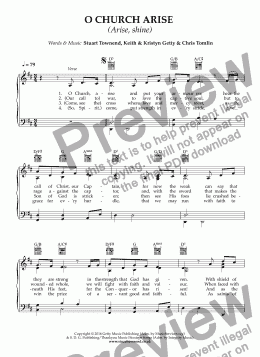 page one of O CHURCH ARISE (Arise, shine)