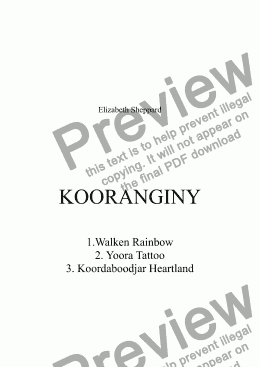 page one of KOORANGINY