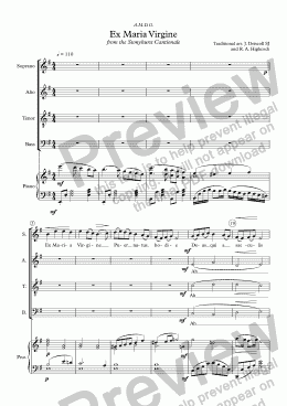 page one of Ex Maria Virgine SATB Version