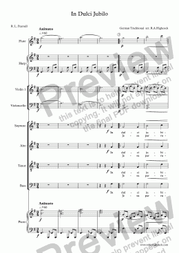 page one of In Dulci Jubilo SATB