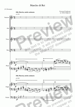 page one of Marcho di Rei SATB Version