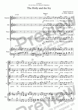 page one of The Holly and the Ivy SATB