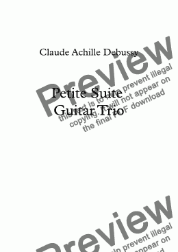 page one of Debussy Petite Suite for Guitar Trio (with TAB)