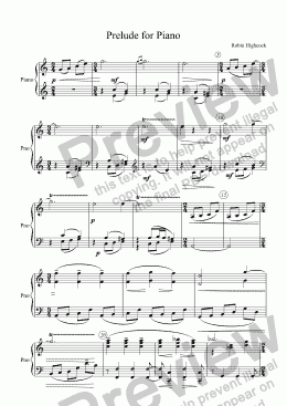 page one of Prelude for Piano no 1