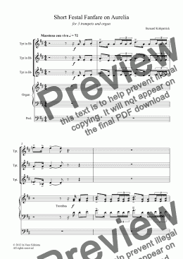 page one of Short Festal Fanfare on Aurelia