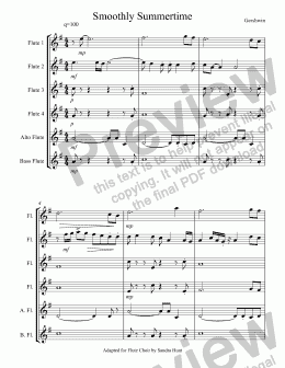 page one of Smoothly Summertime (for Flute Choir)