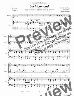 page one of Loch Lomond (Duet for Flexible Treble Instrumentation)