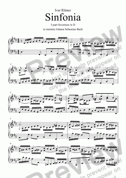 page one of Sinfonia XVI for piano or Hapsichord