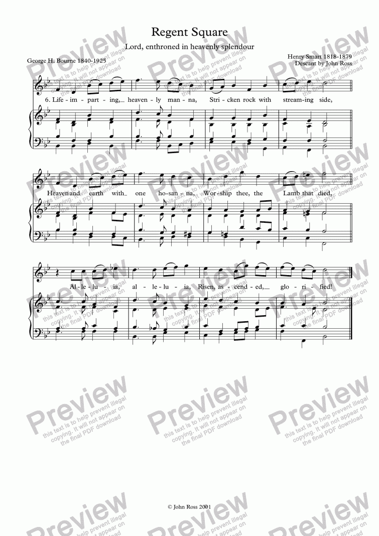 Regent Square (Lord enthroned in heavenly splendour) - Descant - PDF