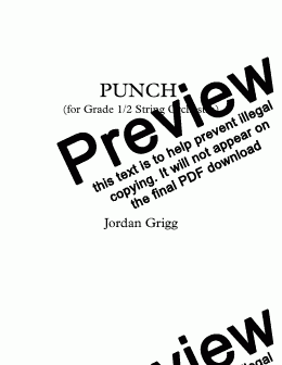 page one of PUNCH (for Grade⅟₂ String Orchestra) - Score and parts