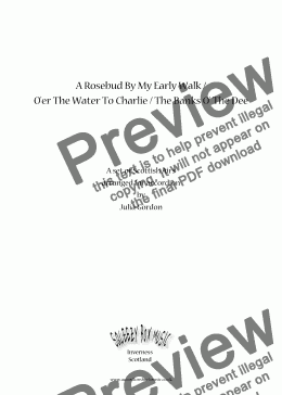 page one of A Rosebud By My Early Walk / O'er The Stream To Charlie / The Banks O' The Dee