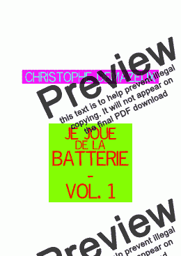 page one of Je Joue de la Batterie Vol. 1