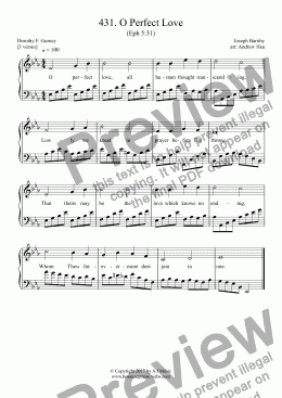 page one of O Perfect Love - Easy Piano 431