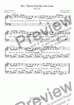 page one of Throw Out the Life Line - Easy Piano 461