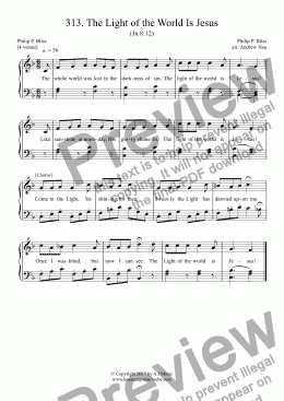 page one of The Light of the World Is Jesus - Easy Piano 313