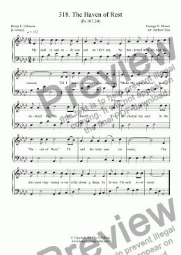 page one of The Haven of Rest - Easy Piano 318