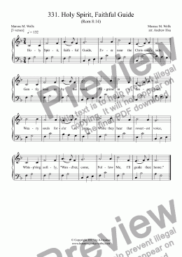 page one of Holy Spirit, Faithful Guide - Easy Piano 331