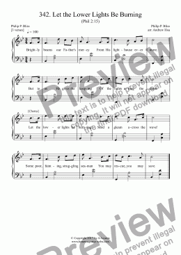 page one of Let the Lower Lights Be Burning - Easy Piano 342