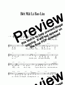 page one of Biết Mãi Là Bao Lâu (vocals & chords)