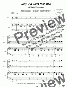 page one of Jolly Old Saint Nicholas with Up On The Housetop (Duet for Flexible Treble Instrumentation)