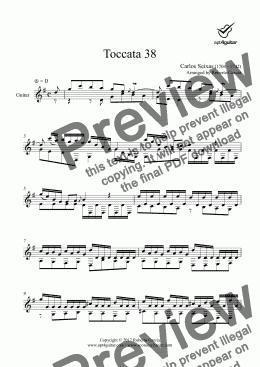 page one of Toccata 38 for solo guitar