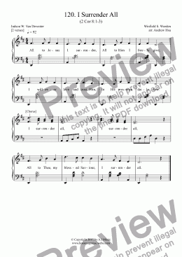 page one of I Surrender All - Easy Piano 120