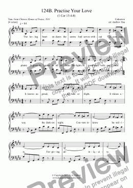 page one of Practise Your Love - Easy Piano 124B