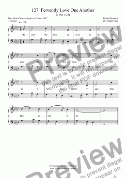 page one of Fervently Love One Another - Easy Piano 127