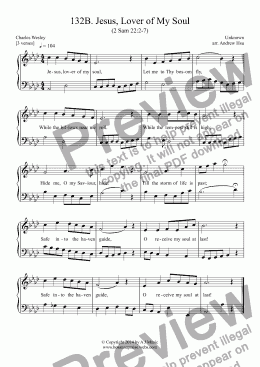 page one of Jesus, Lover of My Soul - Easy Piano 132B