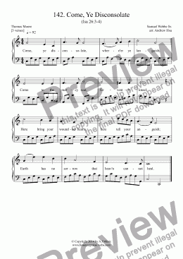 page one of Come, Ye Disconsolate - Easy Piano 142