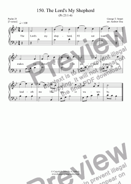 page one of The Lord's My Shepherd - Easy Piano 150