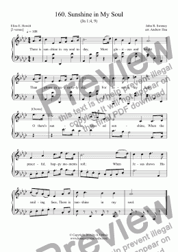 page one of Sunshine in My Soul - Easy Piano 160