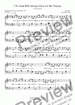 page one of God Will Always Give Us the Victory - Easy Piano 176