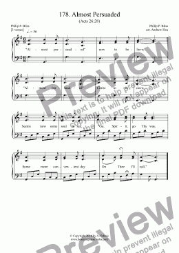 page one of Almost Persuaded - Easy Piano 178