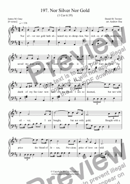 page one of Nor Silver Nor Gold - Easy Piano 197